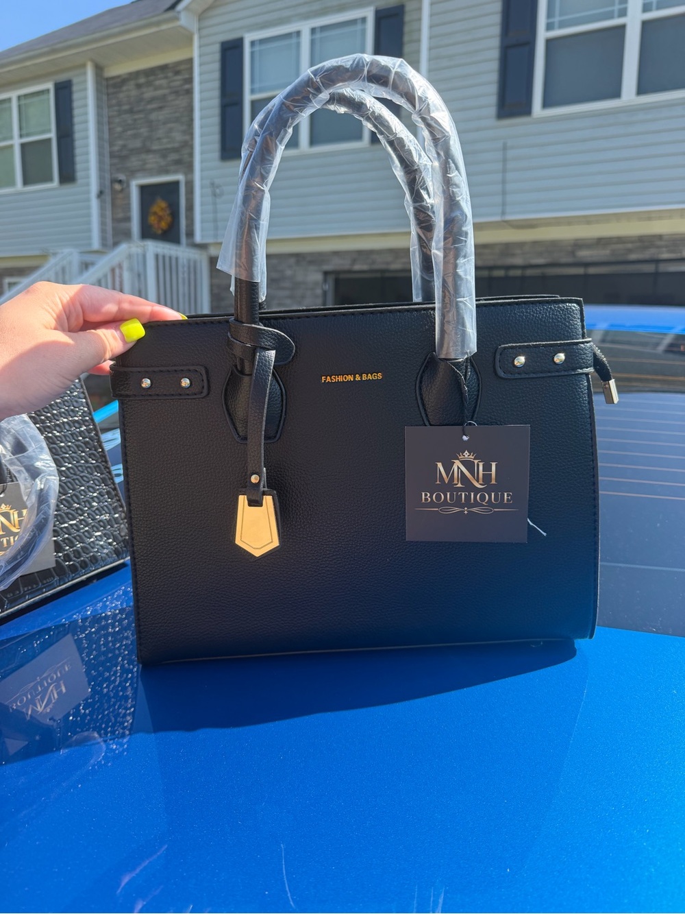 Black Structured Tote Bag